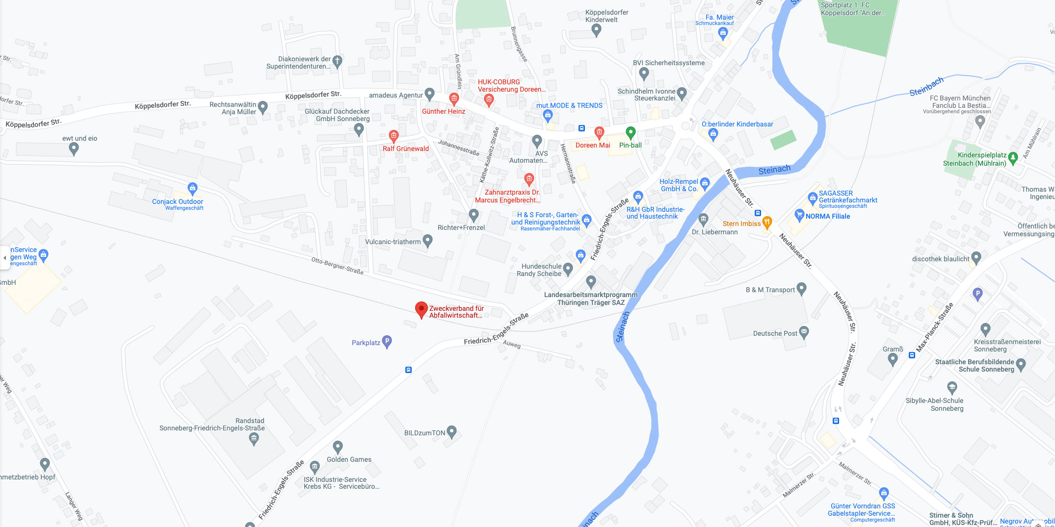 Google-Map-Bild: MUSt Sonneberg (Kartendaten © 2022 GeoBasis-DE/BKG (© 2009), Google)